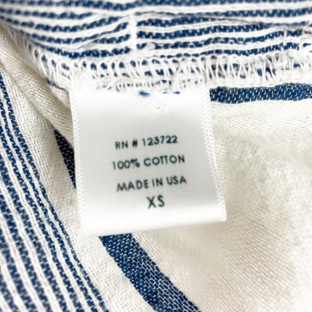 Xirena 100% Cotton White Blue Striped Mini Skirt Summer Festival Womens Size XS - Picture 6 of 10